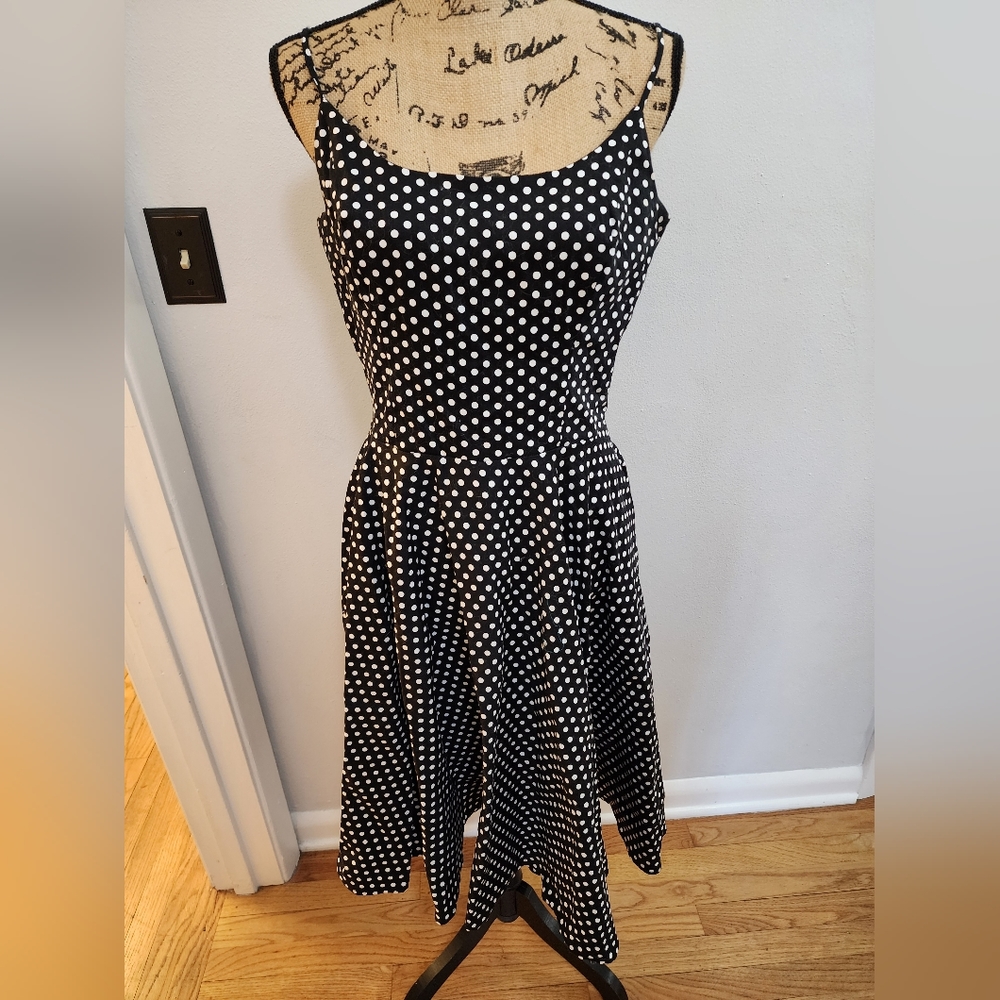 Retro/Vintage Style Polka Dot Swing Dress-Size L-LIKE NEW! SAME DAY SHIP BY 4PST